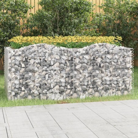 vidaXL Arriate de gaviones forma arco hierro galvanizado 200x100x100cm