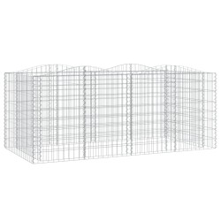 vidaXL Arriate de gaviones forma arco hierro galvanizado 200x100x100cm