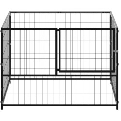 vidaXL Perrera de acero negro 100x100x70 cm