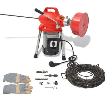 vidaXL Máquina para limpieza de tuberías 250 W 12,5mx16mm 4,5mx9,5mm