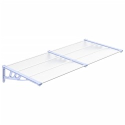 vidaXL Marquesina puerta policarbonato gris y transparente 199x90 cm