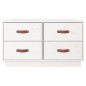 vidaXL Mesa de centro de madera maciza de pino blanco 80x80x45 cm