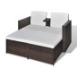 vidaXL Set muebles de jardín 4 piezas y cojines ratán sintético marrón vidaXL Set muebles de jardín 4 piezas y cojines ratán sintético marrón