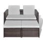 vidaXL Set muebles de jardín 4 piezas y cojines ratán sintético marrón vidaXL Set muebles de jardín 4 piezas y cojines ratán sintético marrón