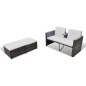 vidaXL Set muebles de jardín 4 piezas y cojines ratán sintético marrón vidaXL Set muebles de jardín 4 piezas y cojines ratán sintético marrón