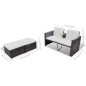 vidaXL Set muebles de jardín 4 piezas y cojines ratán sintético marrón vidaXL Set muebles de jardín 4 piezas y cojines ratán sintético marrón