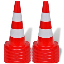 vidaXL Conos de tráfico reflectantes 10 unidades rojo y blanco 50 cm  
