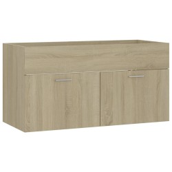 vidaXL Armario para lavabo contrachapada color roble 90x38,5x46 cm