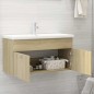 vidaXL Armario para lavabo contrachapada color roble 90x38,5x46 cm vidaXL Armario para lavabo contrachapada color roble 90x38,5x46 cm