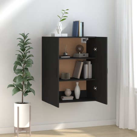 vidaXL Armario colgante de madera contrachapada negro 69,5x34x90 cm