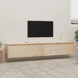 vidaXL Armario de pared 2 uds madera maciza de pino 100x30x35 cm