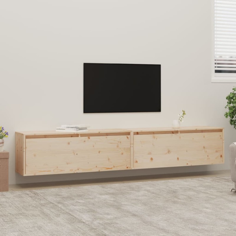 vidaXL Armario de pared 2 uds madera maciza de pino 100x30x35 cm vidaXL Armario de pared 2 uds madera maciza de pino 100x30x35 cm