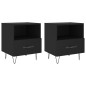 vidaXL Mesitas de noche 2 uds madera ingeniería negro 40x35x47,5 cm vidaXL Mesitas de noche 2 uds madera ingeniería negro 40x35x47,5 cm