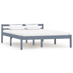 vidaXL Estructura de cama de madera maciza de pino gris 120x200 cm