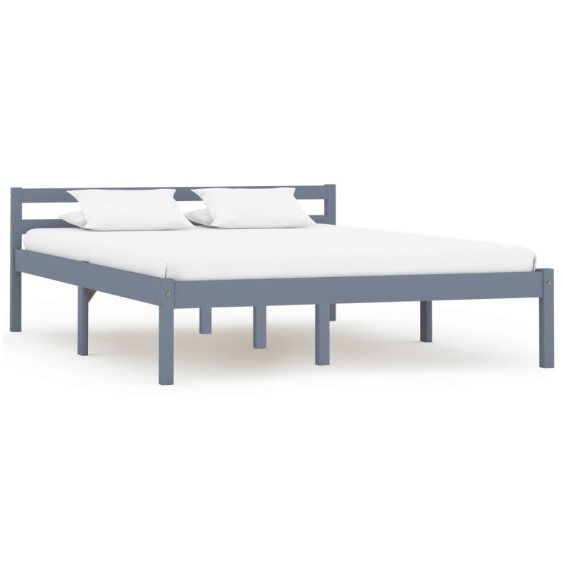 vidaXL Estructura de cama de madera maciza de pino gris 120x200 cm
