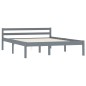 vidaXL Estructura de cama de madera maciza de pino gris 120x200 cm
