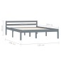 vidaXL Estructura de cama de madera maciza de pino gris 120x200 cm