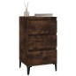 vidaXL Mesita de noche madera contrachapada roble ahumado 40x35x70 cm vidaXL Mesita de noche madera contrachapada roble ahumado 40x35x70 cm
