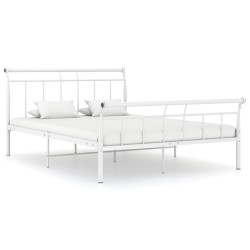 vidaXL Estructura de cama de metal blanco 140x200 cm