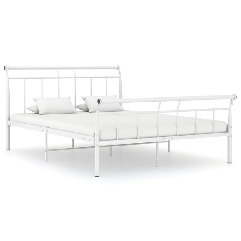 vidaXL Estructura de cama de metal blanco 140x200 cm vidaXL Estructura de cama de metal blanco 140x200 cm