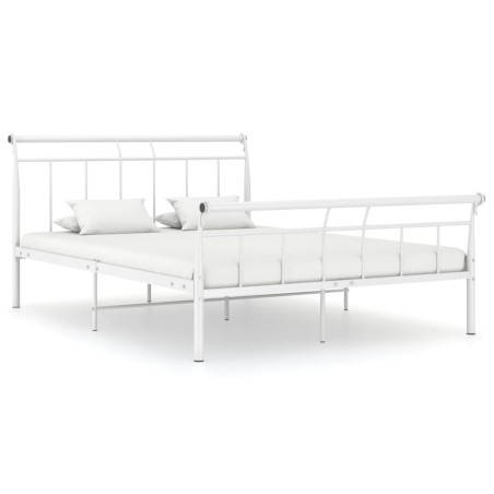 vidaXL Estructura de cama de metal blanco 140x200 cm