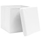 vidaXL Cajas de almacenaje con tapas 4 uds blanco 28x28x28 cm vidaXL Cajas de almacenaje con tapas 4 uds blanco 28x28x28 cm