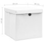 vidaXL Cajas de almacenaje con tapas 4 uds blanco 28x28x28 cm vidaXL Cajas de almacenaje con tapas 4 uds blanco 28x28x28 cm