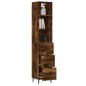 vidaXL Aparador de madera contrachapada roble ahumado 34,5x34x180 cm vidaXL Aparador de madera contrachapada roble ahumado 34,5x34x180 cm
