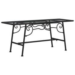vidaXL Banco de jardín de acero negro 110 cm