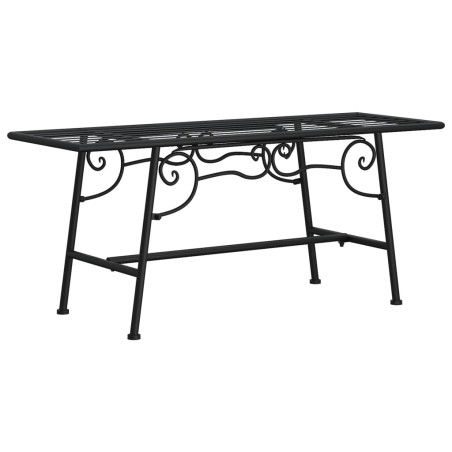 vidaXL Banco de jardín de acero negro 110 cm