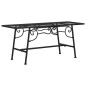 vidaXL Banco de jardín de acero negro 110 cm