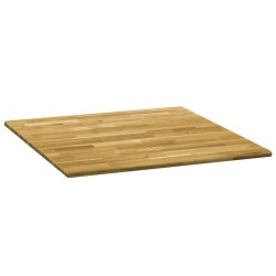 vidaXL Tablero de mesa cuadrado madera maciza de roble 23 mm 80x80 cm