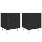 vidaXL Mesitas de noche 2 uds madera de ingeniería negro 40x40x50 cm