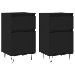 vidaXL Aparadores 2 uds madera de ingeniería negro 40x35x70 cm