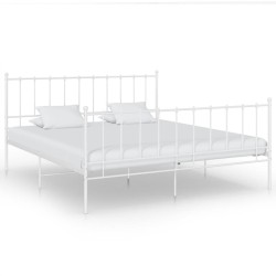 vidaXL Estructura de cama de metal blanco 180x200 cm