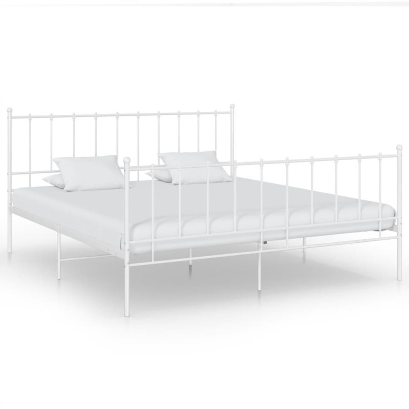 vidaXL Estructura de cama de metal blanco 180x200 cm