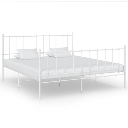 vidaXL Estructura de cama de metal blanco 180x200 cm