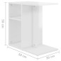 vidaXL Mesa auxiliar madera contrachapada blanco brillante 50x30x50 cm vidaXL Mesa auxiliar madera contrachapada blanco brillante 50x30x50 cm