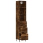 vidaXL Aparador de madera contrachapada roble ahumado 34,5x34x180 cm vidaXL Aparador de madera contrachapada roble ahumado 34,5x34x180 cm