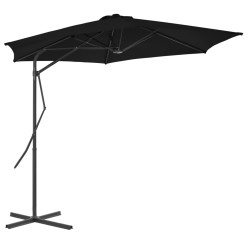 vidaXL Sombrilla de jardín con palo de acero negro 300x230cm