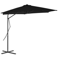 vidaXL Sombrilla de jardín con palo de acero negro 300x230cm