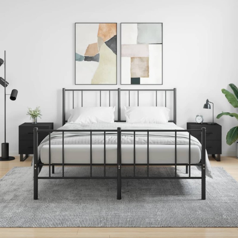 vidaXL Mesitas de noche 2 uds madera ingeniería negro 40x35x47,5 cm vidaXL Mesitas de noche 2 uds madera ingeniería negro 40x35x47,5 cm