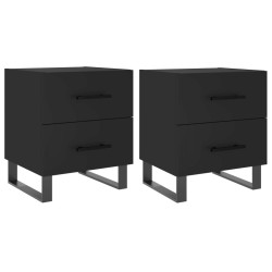 vidaXL Mesitas de noche 2 uds madera ingeniería negro 40x35x47,5 cm