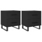 vidaXL Mesitas de noche 2 uds madera ingeniería negro 40x35x47,5 cm vidaXL Mesitas de noche 2 uds madera ingeniería negro 40x35x47,5 cm