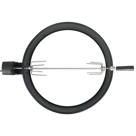 vidaXL Kit de anillo asador de barbacoa negro 57 cm