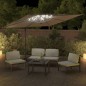vidaXL Sombrilla voladiza con LEDs gris taupé 400x300 cm vidaXL Sombrilla voladiza con LEDs gris taupé 400x300 cm
