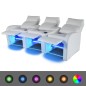vidaXL Sillón de 3 plazas con LED cuero sintético blanco vidaXL Sillón de 3 plazas con LED cuero sintético blanco