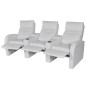 vidaXL Sillón de 3 plazas con LED cuero sintético blanco vidaXL Sillón de 3 plazas con LED cuero sintético blanco