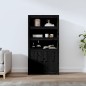 vidaXL Aparador alto madera maciza de pino negro 80x35x154 cm vidaXL Aparador alto madera maciza de pino negro 80x35x154 cm