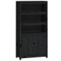 vidaXL Aparador alto madera maciza de pino negro 80x35x154 cm vidaXL Aparador alto madera maciza de pino negro 80x35x154 cm